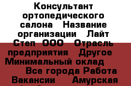 Консультант ортопедического салона › Название организации ­ Лайт Степ, ООО › Отрасль предприятия ­ Другое › Минимальный оклад ­ 37 000 - Все города Работа » Вакансии   . Амурская обл.,Архаринский р-н